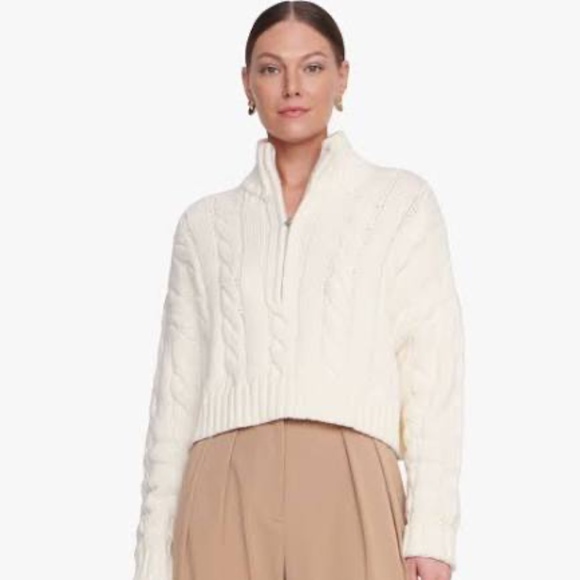 Staud Cropped Hampton Ivory Sweater SZ M NWOT $325 - Picture 4 of 9